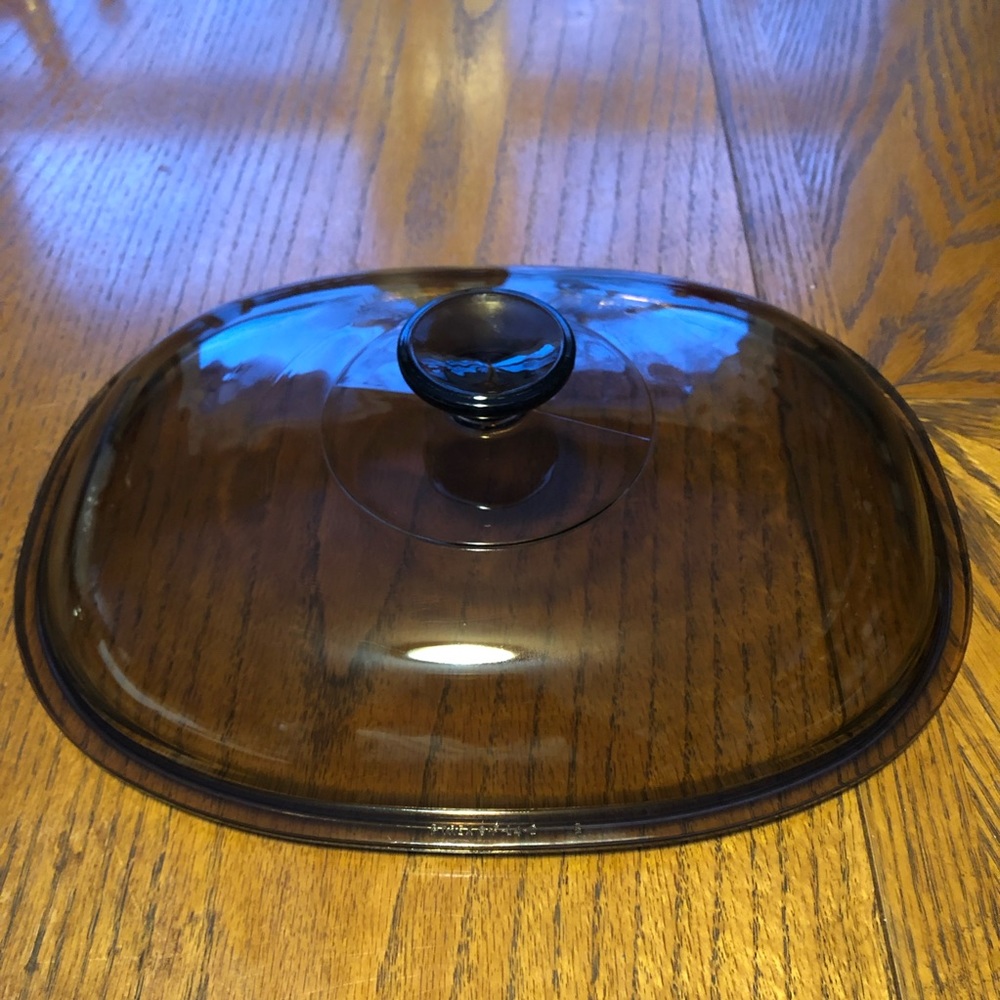vintage oval brown baking dish cover Pyrex #F-14-C B